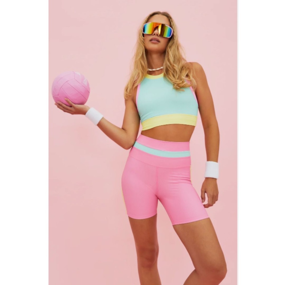 Beach Riot Women's Samantha Short in Pastel Macaron Colorblock, Size Small